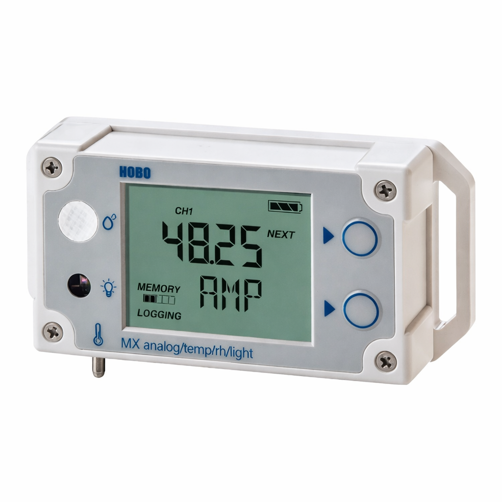 Data logger analógico de temperatura humedad lux MX1104, -20 a 70 °C, Onset