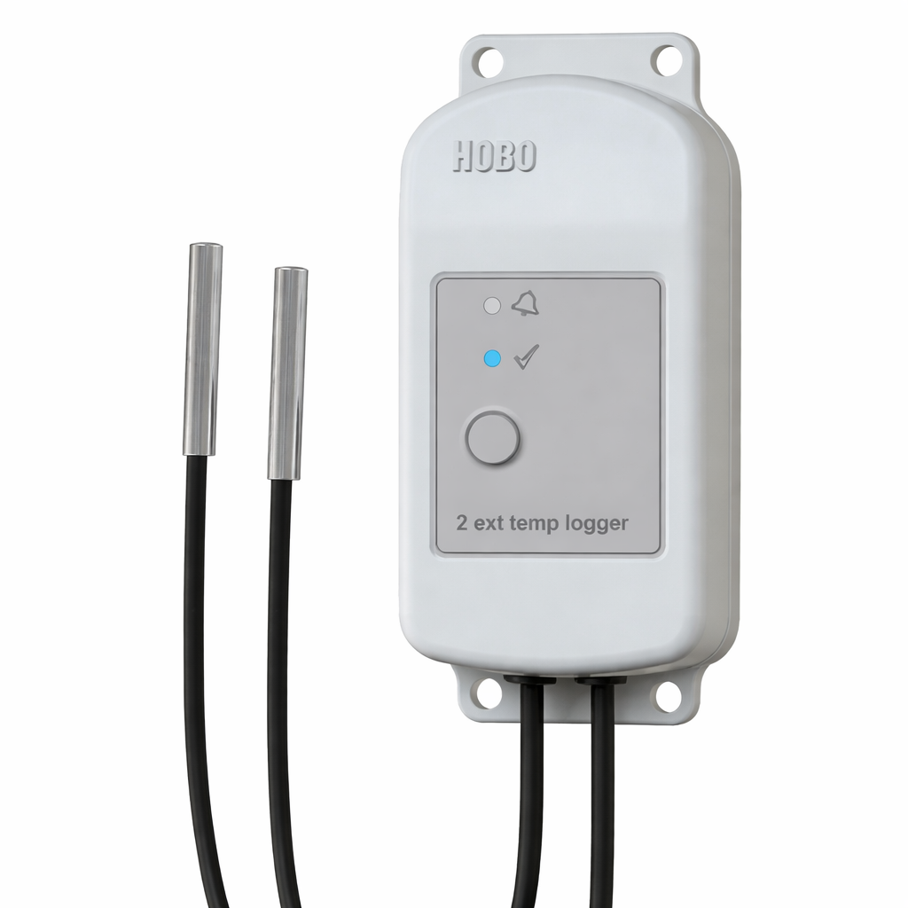 Registrador de datos de temperatura con 2 sensores MX2304, -40 a 100°C, Onset